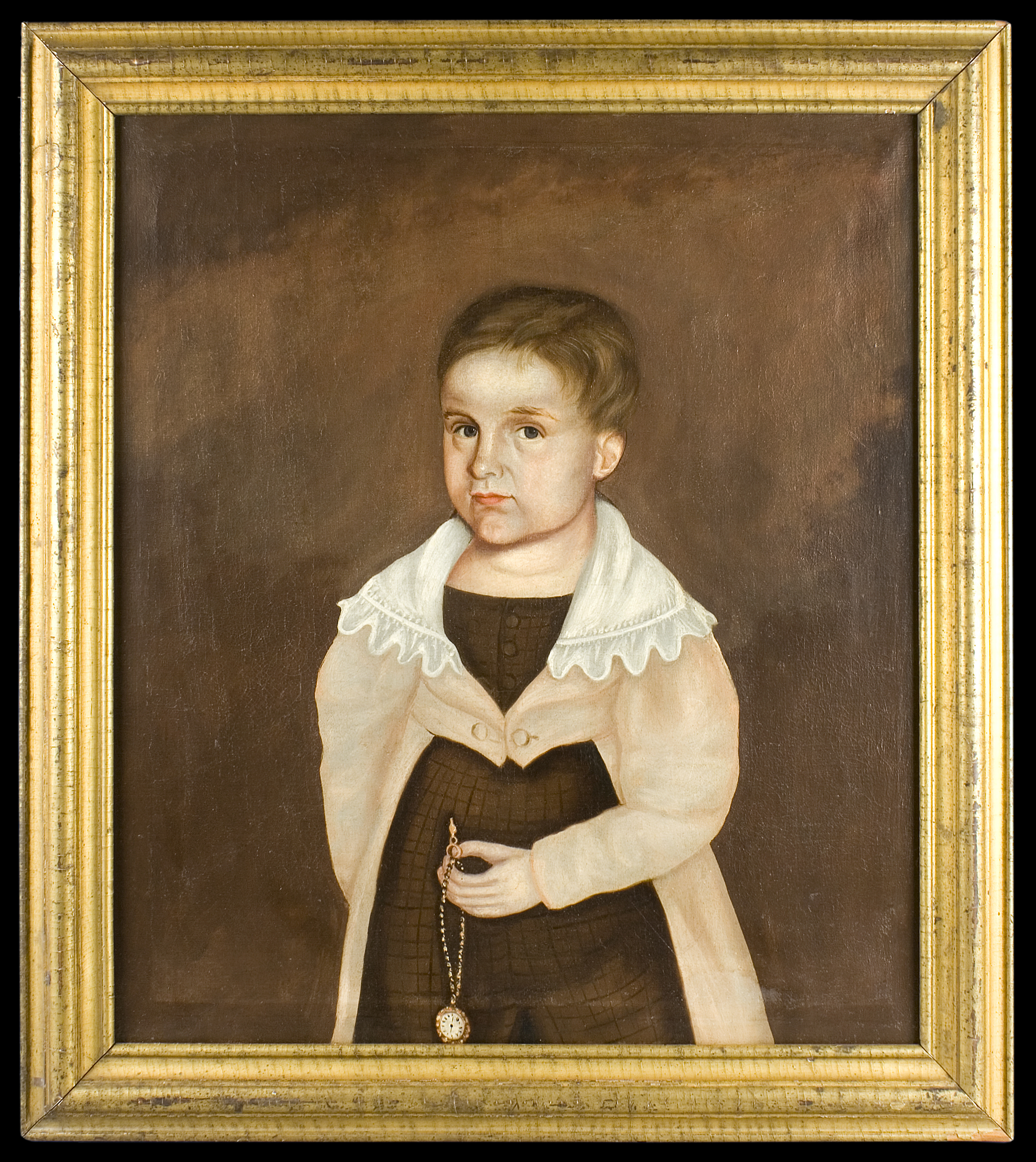 Aaron Dean Fletcher [1817-1902], Portrait, Boy Holding Watch on a Chain, Image 1